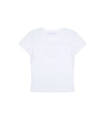 Flower Heart Baby Tee (White)