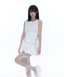 Fairy Ribbon Bubble Skirt (White)