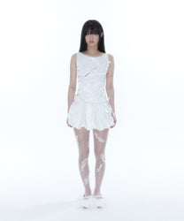 Fairy Ribbon Bubble Skirt (White)