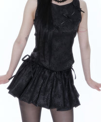 Fairy Ribbon Bubble Skirt (Black)