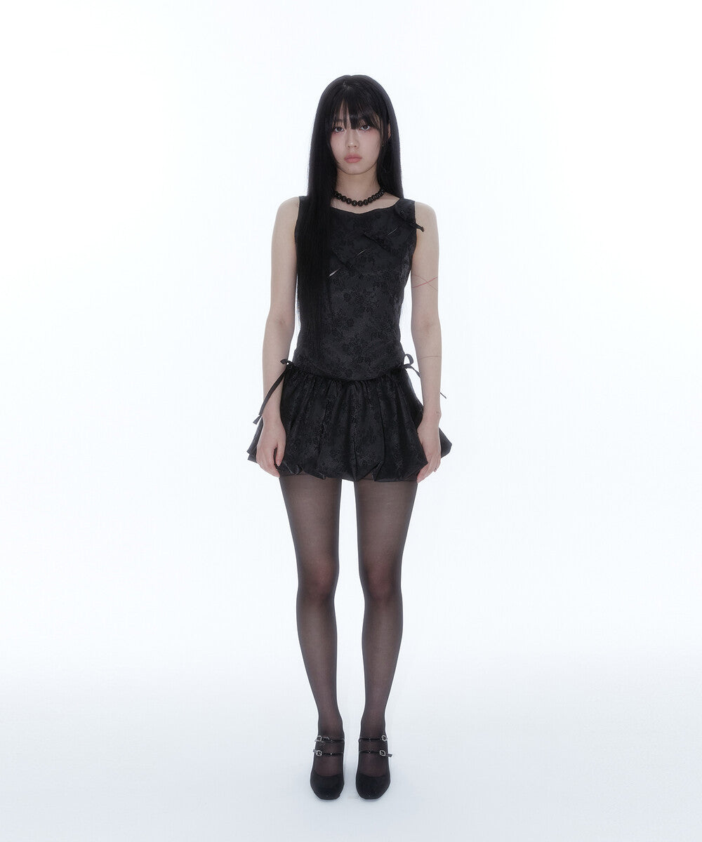 Fairy Ribbon Bubble Skirt (Black)