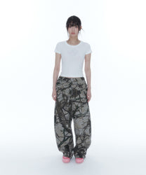Belt Rivet Oval Pants (Camo)
