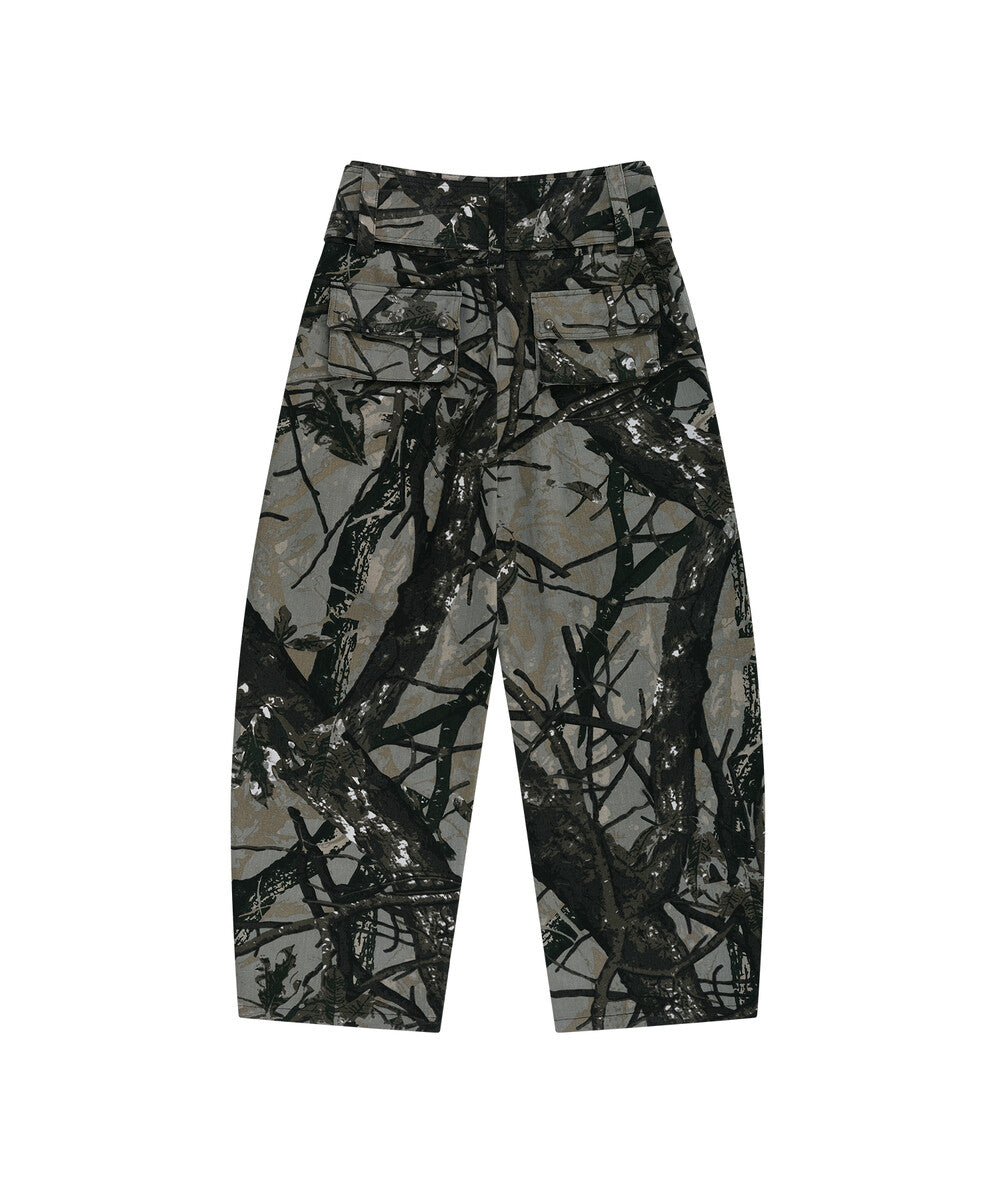 Belt Rivet Oval Pants (Camo)