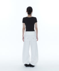 Belt Rivet Oval Pants (Off White)