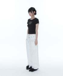 Belt Rivet Oval Pants (Off White)