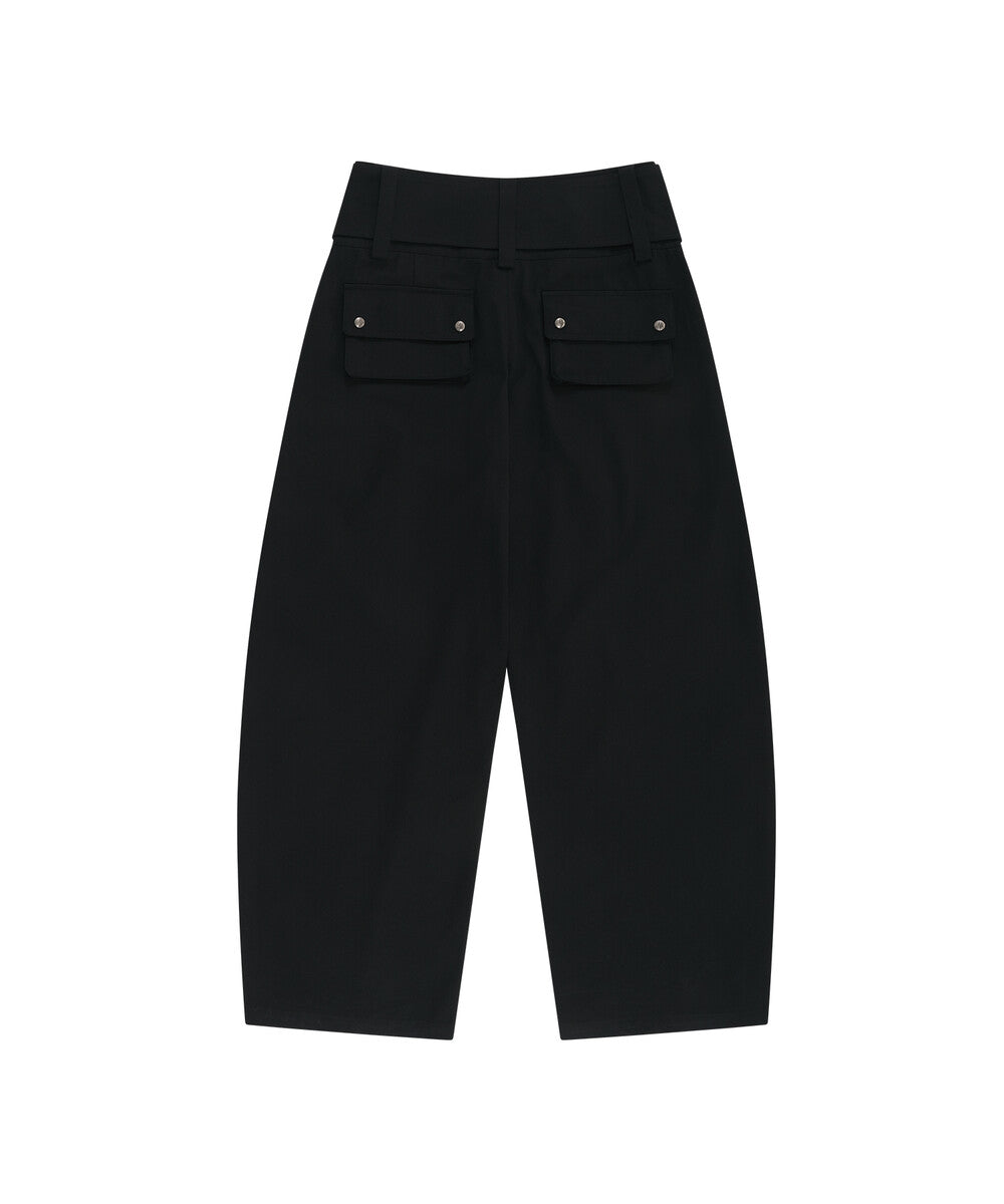 Belt Rivet Oval Pants (Black)