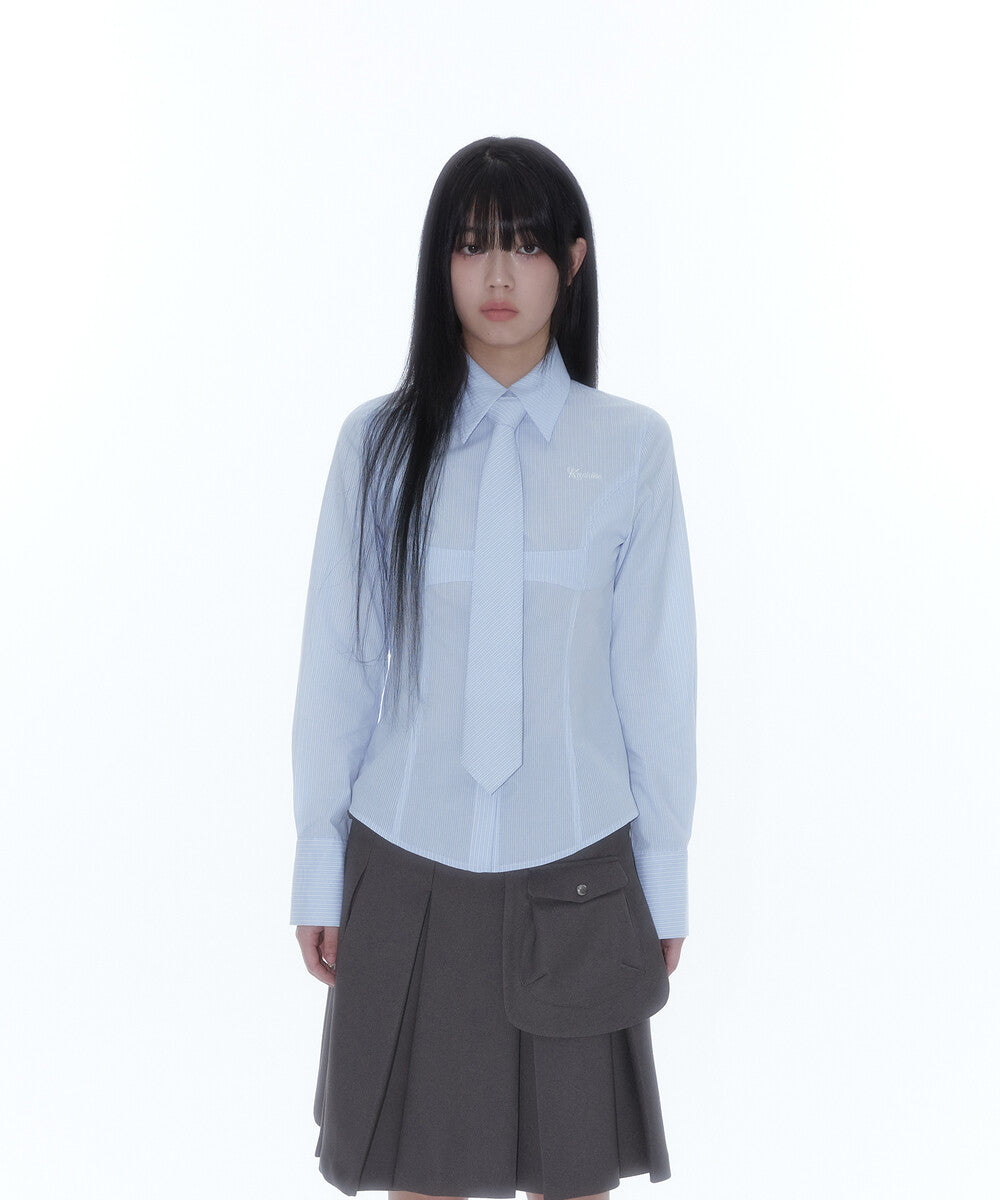 Slim Corset Shirt (Blue)
