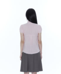Puff Sleeve Lace Shirt (Pink)