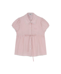 Puff Sleeve Lace Shirt (Pink)