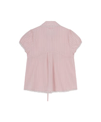 Puff Sleeve Lace Shirt (Pink)