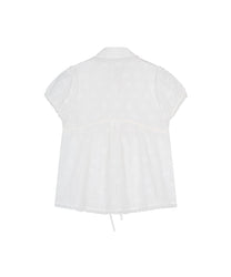 Puff Sleeve Lace Shirt (White)