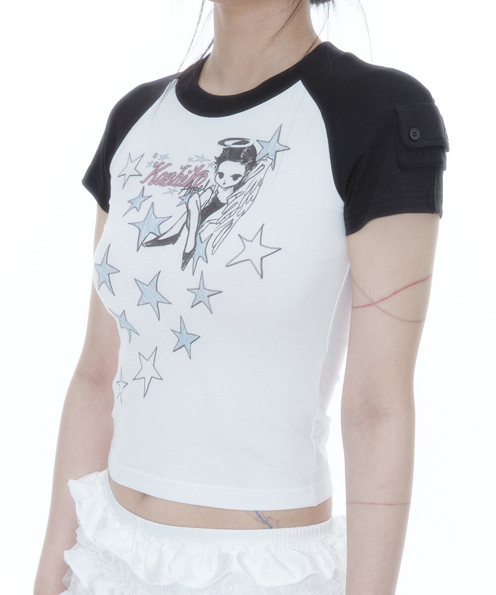 Angelic Pocket Raglan T-Shirt