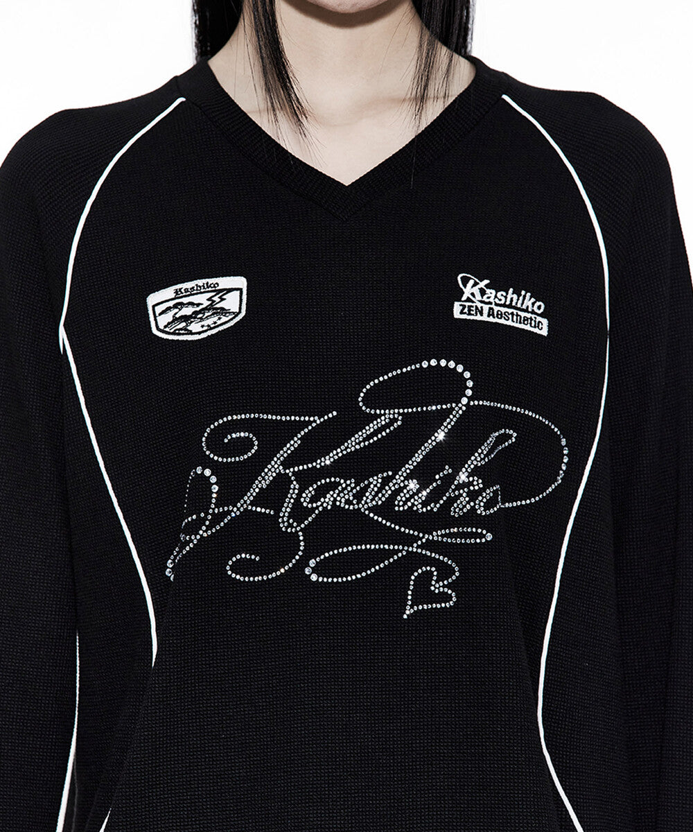 Waffle Rugby Tee Black
