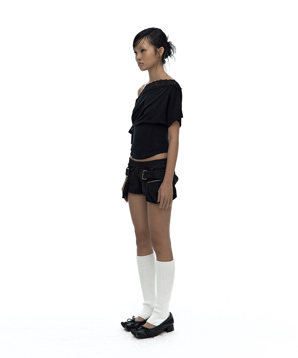 Belted Pocket Shorts Black