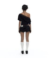 Belted Pocket Shorts Black