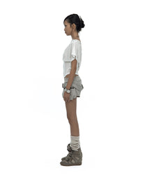 Belted Pocket Shorts Gray