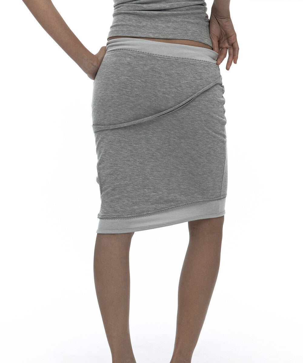Peek-a-boo Strap Skirt Gray