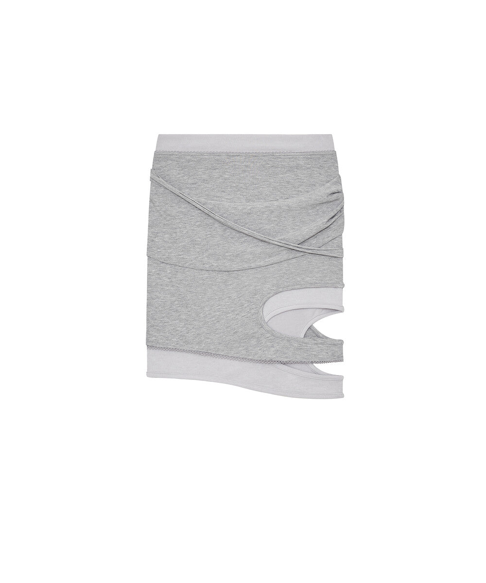 Peek-a-boo Strap Skirt Gray