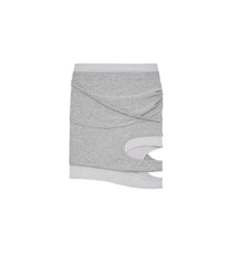 Peek-a-boo Strap Skirt Gray
