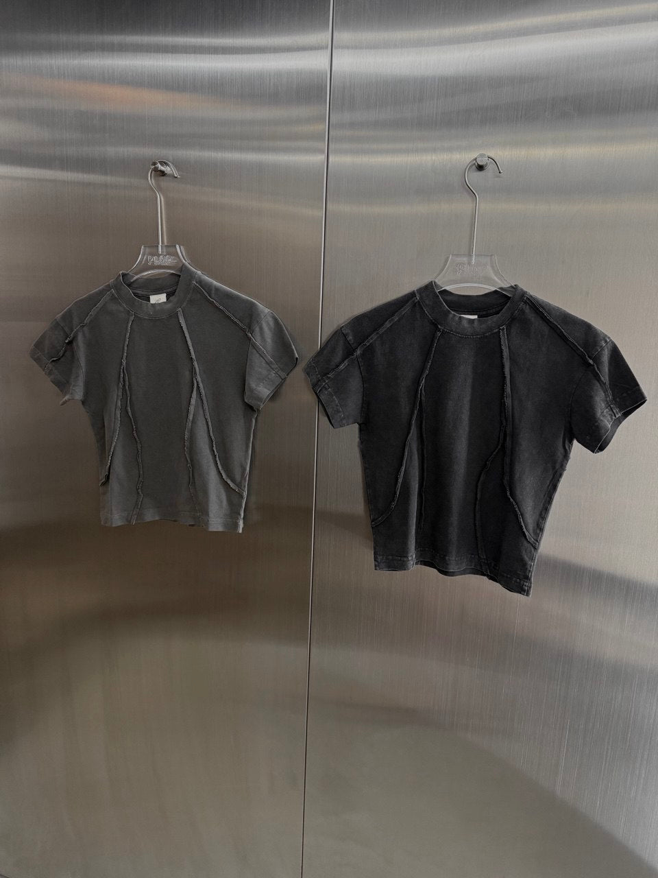 Panelled Baby Tee (Grey)