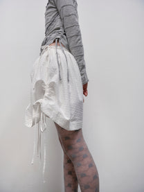 Lettuce Stitch Roll Neck Top [Gray]